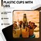 Disposable Cups With Lids | Clear Plastic Cups With Lids | Iced Coffee Cups For Bubble Boba Tea | Cup and Flat Lid For Cold Drinking & Smoothie 50 Sets